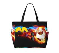 Hnnkloy Calcio stampato,Borsa da spiaggia di grande capacità, borsa da viaggio a tracolla per donna, borsa a mano impermeabile