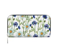 Hnnkloy Camomille e fiordalisi ad acquerello, Portafogli in pelle PU, grande capacità, portafoglio con pochette per uomo e donna