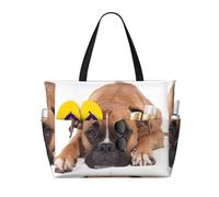 Hnnkloy Cane Boxer,Borsa da spiaggia di grande capacità, borsa da viaggio a tracolla per donna, borsa a mano impermeabile
