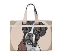 Hnnkloy Cane Boxer,Borsa portadocumenti in tela con cerniera, borsa a mano, valigetta per scuola e ufficio