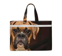 Hnnkloy Cane Boxer,Borsa portadocumenti in tela con cerniera, borsa a mano, valigetta per scuola e ufficio