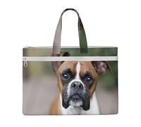 Hnnkloy Cane Boxer,Borsa portadocumenti in tela con cerniera, borsa a mano, valigetta per scuola e ufficio