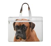 Hnnkloy Cane Boxer con faccia triste,Borsa portadocumenti in tela con cerniera, borsa a mano, valigetta per scuola e ufficio
