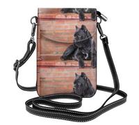 Hnnkloy Cane Corso Big Black Dogs Pets,Borsette per cellulari da donna, piccole borse a tracolla - Portafoglio per cellulare in pelle PU con scomparti per carte di credito