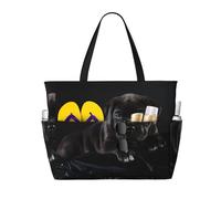 Hnnkloy Cane Corso Pets Puppy Black Cane Corso,Borsa da spiaggia di grande capacità, borsa da viaggio a tracolla per donna, borsa a mano impermeabile