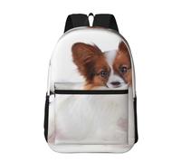 Hnnkloy Cane Papillon soffice,Zaino da 17 pollici con tasche, zaino casual, resistente all'acqua, borsa da scuola