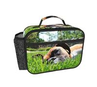 Hnnkloy Cani Boxer, Animali domestici verdi, Cani da giardino,Borsa termica portatile, resistente, borsa porta pranzo isolante, borsa frigo riutilizzabile