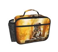 Hnnkloy Cani Boxer Autumn Pets Cani Boxer marroni,Borsa termica portatile, resistente, borsa porta pranzo isolante, borsa frigo riutilizzabile