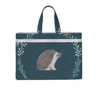 Hnnkloy Carino piccolo riccio,Borsa portadocumenti in tela con cerniera, borsa a mano, valigetta per scuola e ufficio