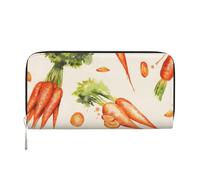 Hnnkloy Carote disegnate a mano ad acquerello, Portafogli in pelle PU, grande capacità, portafoglio con pochette per uomo e donna