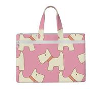 Hnnkloy Cartone animato cane da compagnia Scottish Terrier,Borsa portadocumenti in tela con cerniera, borsa a mano, valigetta per scuola e ufficio