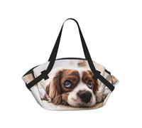 Hnnkloy Cavalier King Charles Spaniel, cani carini da compagnia,Tappetino da campeggio multifunzionale pieghevole, coperta da picnic utilizzabile anche come borsa da campeggio.