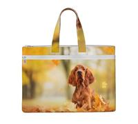 Hnnkloy Cocker Spaniel Autumn Park Brown Spaniel Dogs,Borsa portadocumenti in tela con cerniera, borsa a mano, valigetta per scuola e ufficio