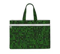 Hnnkloy Codice informatico decimale verde del programmatore,Borsa portadocumenti in tela con cerniera, borsa a mano, valigetta per scuola e ufficio