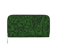 Hnnkloy Codice informatico decimale verde del programmatore, Portafogli in pelle PU, grande capacità, portafoglio con pochette per uomo e donna