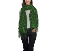 Hnnkloy Codice informatico decimale verde del programmatore,Sciarpa in cashmere imitazione moda da donna, scialle leggero con nappe 197x72 cm