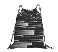 Hnnkloy Codice Programmatore Nero,Zaino con coulisse unisex, borsa sportiva da palestra, zaino casual da giorno, zaino con coulisse