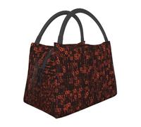 Hnnkloy Codice programmatore rosso,Borsa termica portatile, borsa porta pranzo isolata, borsa termica resistente, borsa frigo riutilizzabile