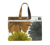 Hnnkloy Colori moderni autunnali, gerbere e margherite floreali,Borsa portadocumenti in tela con cerniera, borsa a mano, valigetta per scuola e ufficio