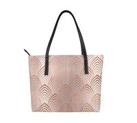 Hnnkloy Conchiglie Art Déco rosa, grigio rame e rosa,Borsa a mano in pelle PU, borsa tote di grande capacità, borsa a tracolla da donna per lavoro e viaggi.