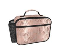 Hnnkloy Conchiglie Art Déco rosa, grigio rame e rosa,Borsa termica portatile, resistente, borsa porta pranzo isolante, borsa frigo riutilizzabile