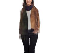 Hnnkloy Cucciolo di Border Collie Bokeh Brown Border Collie,Sciarpa in cashmere imitazione moda da donna, scialle leggero con nappe 197x72 cm