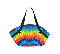 Hnnkloy Cuore Amore Arcobaleno Tie-Dye,Tappetino da campeggio multifunzionale pieghevole, coperta da picnic utilizzabile anche come borsa da campeggio.