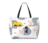 Hnnkloy Cuore di riccio kawaii,Borsa da spiaggia di grande capacità, borsa da viaggio a tracolla per donna, borsa a mano impermeabile