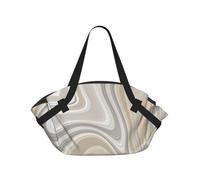 Hnnkloy Decorazioni neutre con motivi a spirale beige e grigi,Tappetino da campeggio multifunzionale pieghevole, coperta da picnic utilizzabile anche come borsa da campeggio.