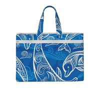 Hnnkloy Delfino magico,Borsa portadocumenti in tela con cerniera, borsa a mano, valigetta per scuola e ufficio