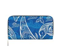 Hnnkloy Delfino magico, Portafogli in pelle PU, grande capacità, portafoglio con pochette per uomo e donna