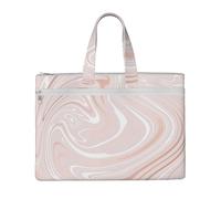 Hnnkloy Delicato marmo rosa con imitazione oro rosa,Borsa portadocumenti in tela con cerniera, borsa a mano, valigetta per scuola e ufficio