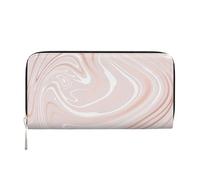 Hnnkloy Delicato marmo rosa con imitazione oro rosa, Portafogli in pelle PU, grande capacità, portafoglio con pochette per uomo e donna