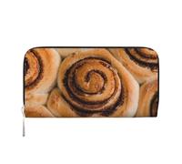 Hnnkloy Deliziosi panini alla cannella, Portafogli in pelle PU, grande capacità, portafoglio con pochette per uomo e donna