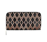 Hnnkloy Diamanti Geo Rame e Nero, Portafogli in pelle PU, grande capacità, portafoglio con pochette per uomo e donna
