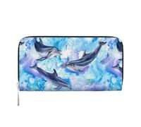 Hnnkloy Dipingere il delfino, Portafogli in pelle PU, grande capacità, portafoglio con pochette per uomo e donna