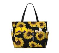 Hnnkloy Disegno del girasole,Borsa da spiaggia di grande capacità, borsa da viaggio a tracolla per donna, borsa a mano impermeabile