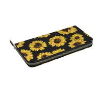 Hnnkloy Disegno del girasole, Portafogli in pelle PU, grande capacità, portafoglio con pochette per uomo e donna