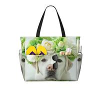 Hnnkloy Divertente cucciolo di Labrador Retriever,Borsa da spiaggia di grande capacità, borsa da viaggio a tracolla per donna, borsa a mano impermeabile