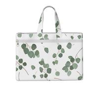 Hnnkloy Dollaro d'argento verde eucalipto,Borsa portadocumenti in tela con cerniera, borsa a mano, valigetta per scuola e ufficio