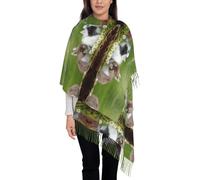 Hnnkloy Due piccoli coniglietti carini,Sciarpa da donna in cashmere imitazione grande e alla moda, scialle leggero con nappe, 197x72 cm