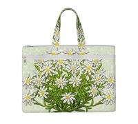 Hnnkloy Edelweiss, fiori di montagna svizzeri,Borsa portadocumenti in tela con cerniera, borsa a mano, valigetta per scuola e ufficio