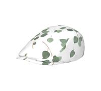 Hnnkloy Eucalipto Verde a Forma di Dollaro d'Argento, Cappello Piatto da Uomo, Berretto da Strillone da Uomo, Berretto Regolabile da Guida