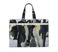 Hnnkloy Famiglia di pinguini,Borsa portadocumenti in tela con cerniera, borsa a mano, valigetta per scuola e ufficio