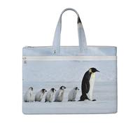 Hnnkloy Famiglia di pinguini,Borsa portadocumenti in tela con cerniera, borsa a mano, valigetta per scuola e ufficio
