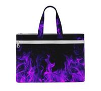 Hnnkloy Fiamma viola,Borsa portadocumenti in tela con cerniera, borsa a mano, valigetta per scuola e ufficio