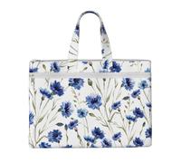 Hnnkloy Fiore di fiordaliso,Borsa portadocumenti in tela con cerniera, borsa a mano, valigetta per scuola e ufficio