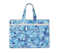 Hnnkloy Fiori astratti blu,Borsa portadocumenti in tela con cerniera, borsa a mano, valigetta per scuola e ufficio