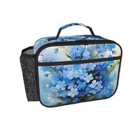 Hnnkloy Fiori di non ti scordar di me ad acquerello,Borsa termica portatile, resistente, borsa porta pranzo isolante, borsa frigo riutilizzabile