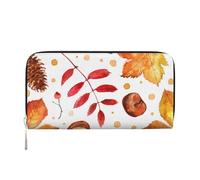 Hnnkloy Foglia botanica autunnale, Portafogli in pelle PU, grande capacità, portafoglio con pochette per uomo e donna